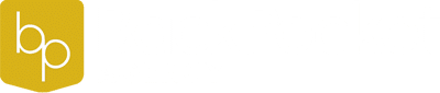 BackPocket Agency logo in white with a gold background on the left side, featuring the lowercase "bp" monogram.