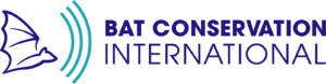 The Bat Conservation International (BCI) logo, featuring a stylized bat silhouette emitting sound waves, alongside the organization's name in bold, uppercase typography.
